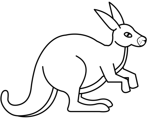 Cute Kangaroo Coloring Page